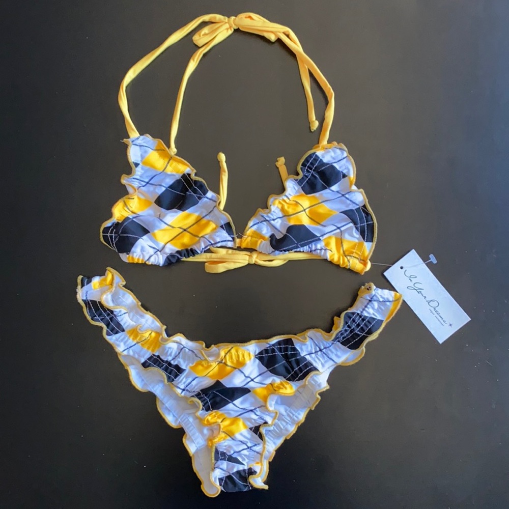 Yellow Argyle Bikini